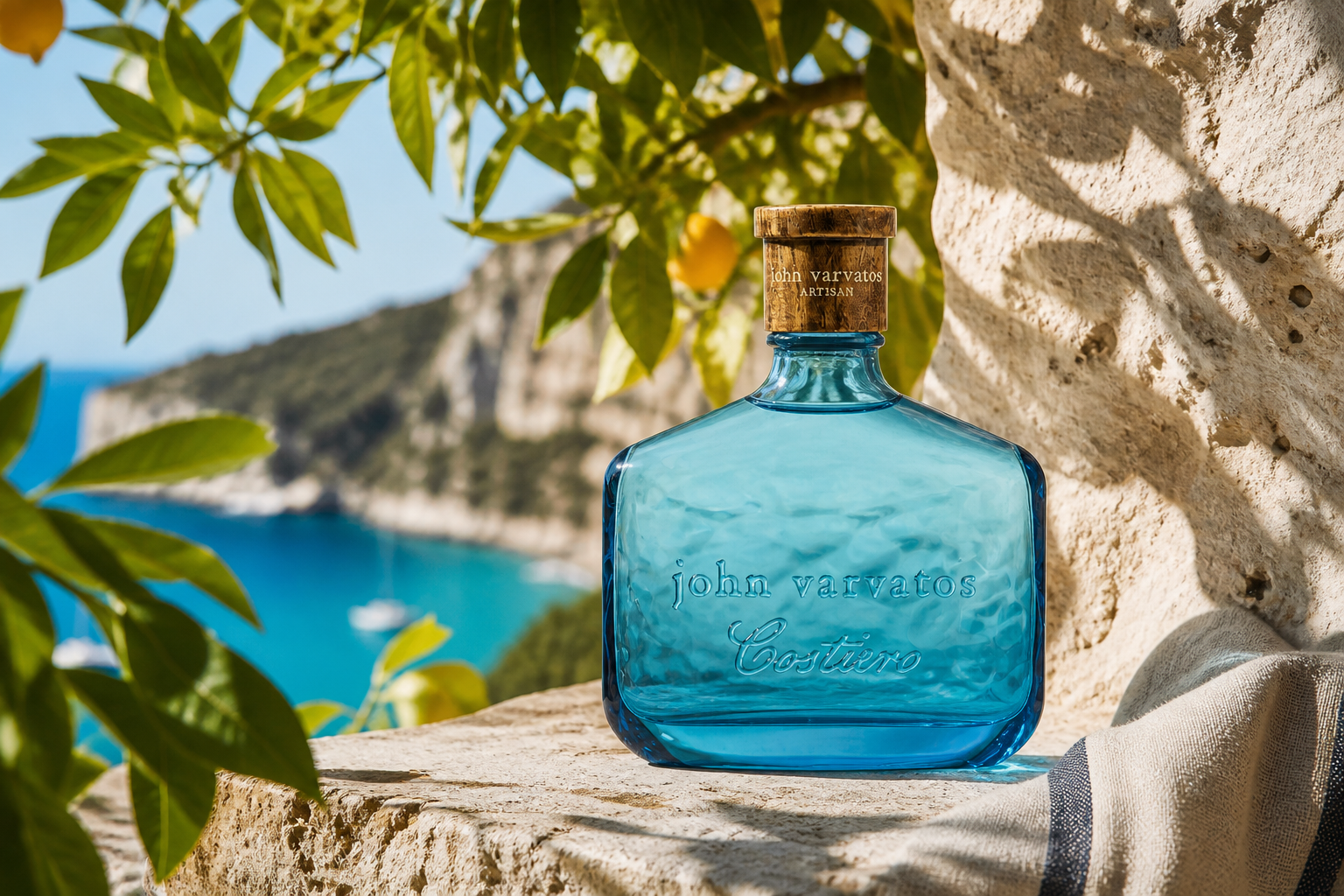 John Varvatos Artisan Costiero in a Mediterranean citrus grove
