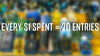 Blurred product images with promotional text overlay