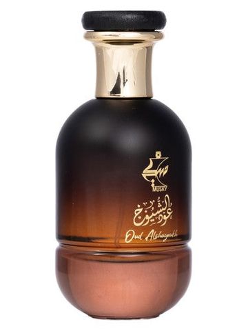 Musky Oud Alshuyoukh fragrance bottle