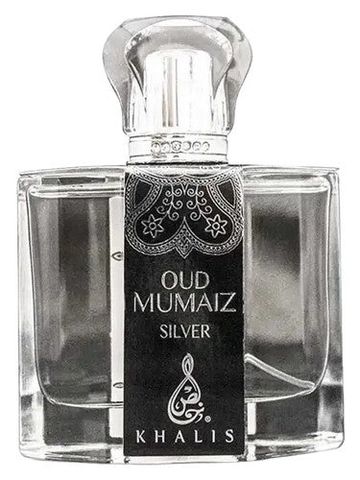Khalis Oud Mumaiz Silver fragrance bottle