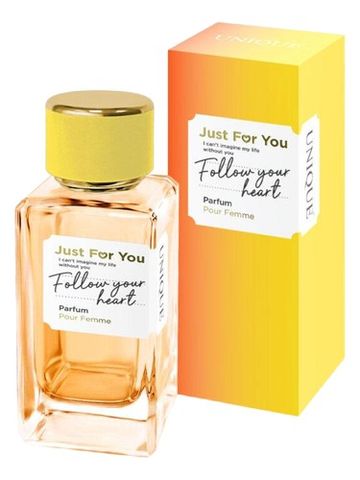 Unique Art Parfum JUST FOR YOU FOLLOW YOUR HEART fragrance bottle