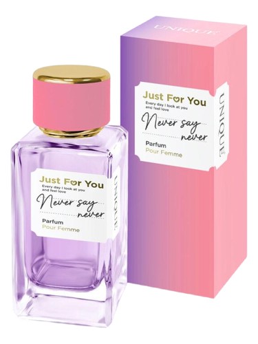 Unique Art Parfum JUST FOR YOU NEVER SAY NEVER fragrance bottle