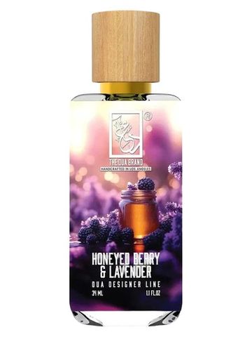 The Dua Brand Honeyed Berry & Lavender fragrance bottle
