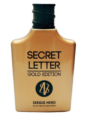 Sergio Nero Secret Letter Gold Edition fragrance bottle