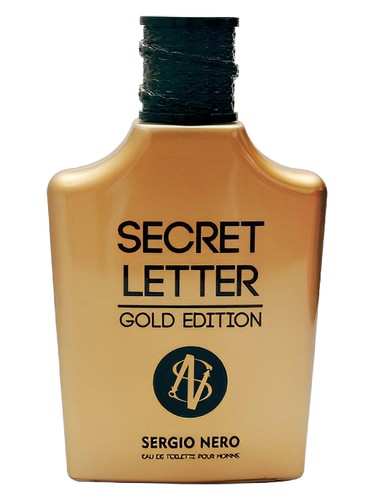 Sergio Nero Secret Letter Gold Edition fragrance bottle