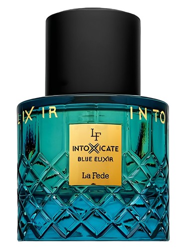 Khadlaj Perfumes La Fede Intoxicate Blue Elixir fragrance bottle