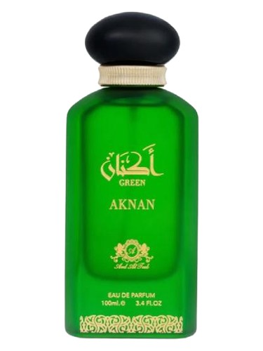 Ard al Teeb Aknan Green fragrance bottle
