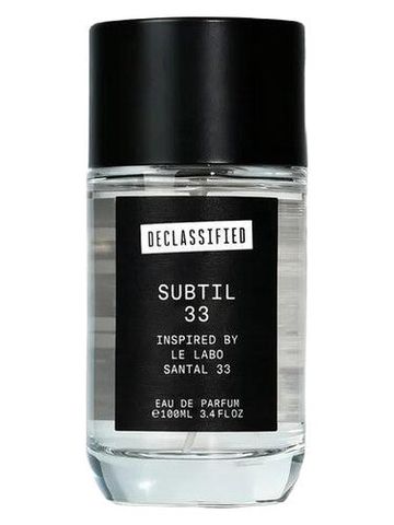 Declassified Subtil 33 fragrance bottle
