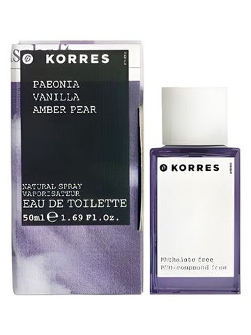 Korres Peonia Vanilla Amber Pear fragrance bottle