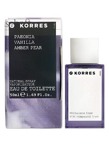 Korres Peonia Vanilla Amber Pear fragrance bottle