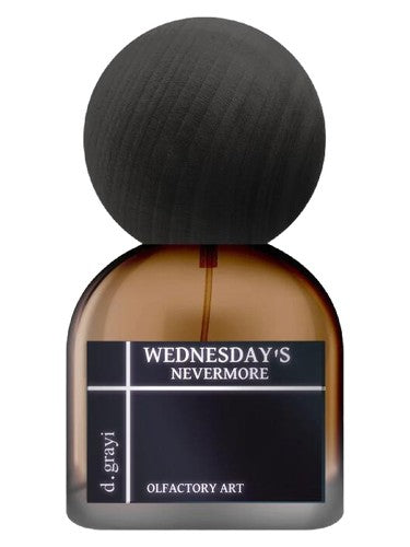 d.grayi Wednesday's Nevermore fragrance bottle
