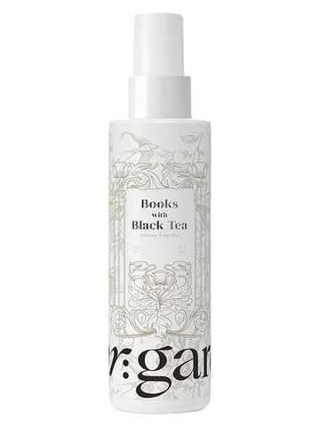 near:garden Books with Black Tea fragrance bottle