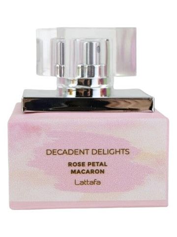 Lattafa Perfumes Rose Petal Macaron fragrance bottle