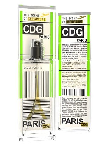 The Scent of Departure Paris CDG fragrance bottle