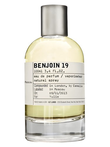Le Labo Benjoin 19 Moscow fragrance bottle