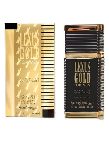 Christine Darvin Lexus Gold fragrance bottle