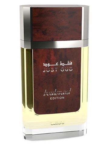 Lattafa Perfumes Just Oud Boulevard fragrance bottle