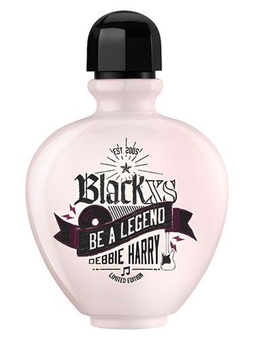 Rabanne Black XS Be a Legend Debbie Harry fragrance bottle