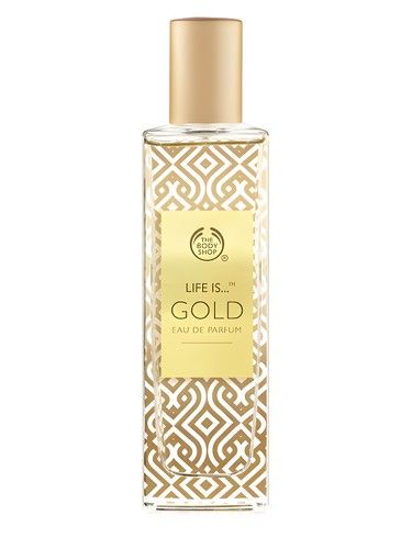 The Body Shop Life is Gold fragrance bottle