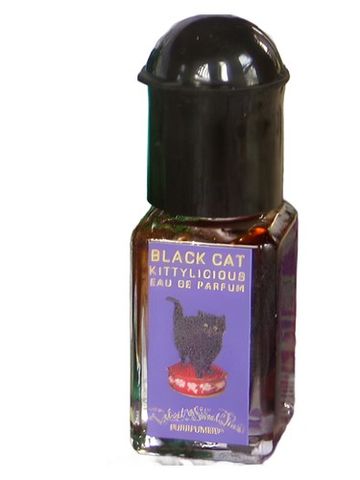 Velvet & Sweet Pea’s Purrfumery Black Cat fragrance bottle