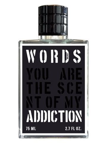 Words Addiction fragrance bottle
