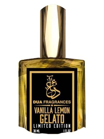 The Dua Brand Vanilla Lemon Gelato fragrance bottle