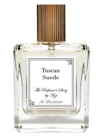 The Perfumer's Story by Azzi Tuscan Suede fragrance bottle