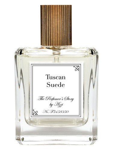 The Perfumer's Story by Azzi Tuscan Suede fragrance bottle