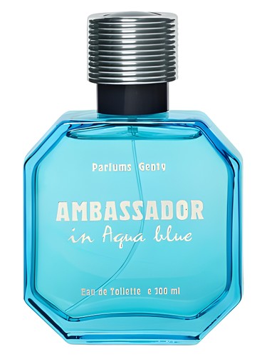Parfums Genty Ambassador in Aqua Blue fragrance bottle