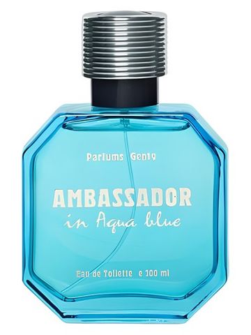 Parfums Genty Ambassador in Aqua Blue fragrance bottle