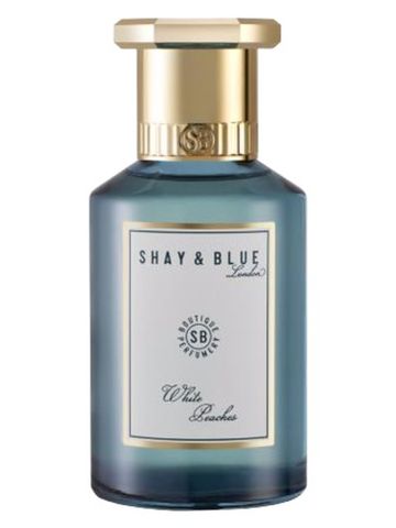 Shay Blue London White Peaches fragrance bottle