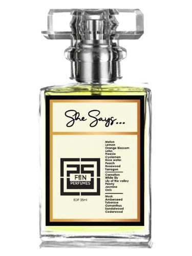 FEN Perfumes She Says fragrance bottle