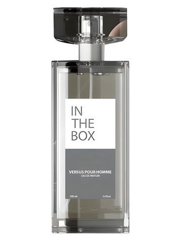 In The Box Versus Pour Homme fragrance bottle