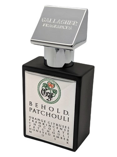 Gallagher Fragrances Behold, Patchouli fragrance bottle