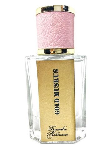 Kamila Robinson Gold muskus fragrance bottle