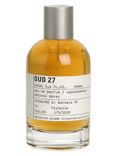 Le Labo Oud 27 fragrance bottle