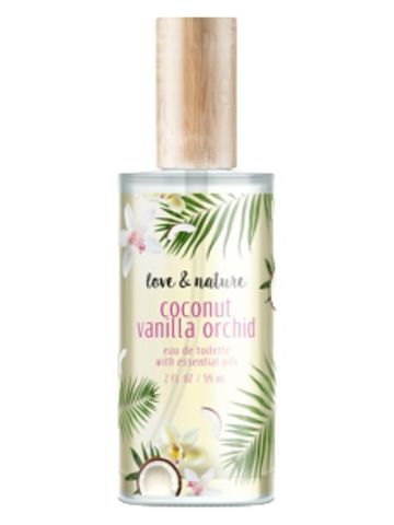 Love & Nature Coconut Vanilla Orchid fragrance bottle
