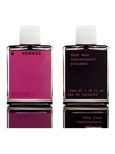 Korres Rose Wood Blackcurrant Cyclamen fragrance bottle