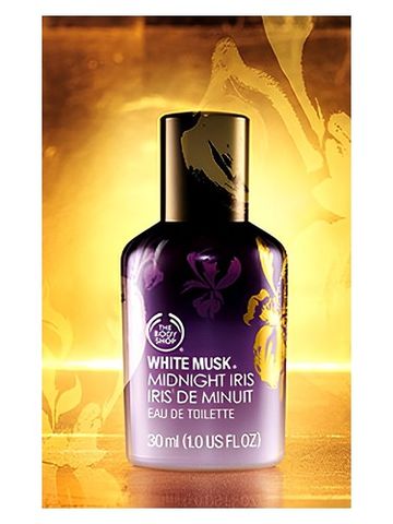 The Body Shop White Musk Midnight Iris Iris de Minuit fragrance bottle