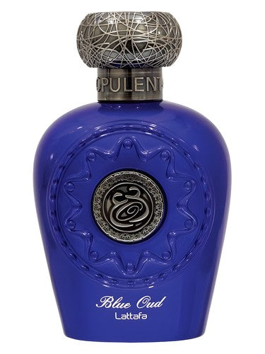 Lattafa Perfumes Blue Oud fragrance bottle