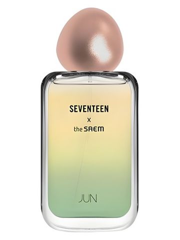 The SAEM Seventeen X Jun fragrance bottle