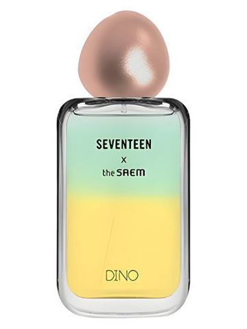The SAEM Seventeen X Dino fragrance bottle