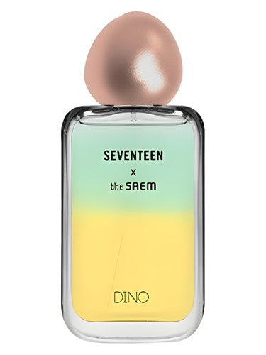 The SAEM Seventeen X Dino fragrance bottle