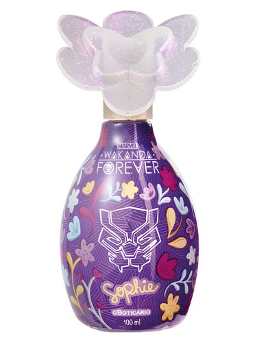 O Boticario Sophie Wakanda Forever fragrance bottle
