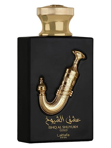 Lattafa Perfumes Ishq Al Shuyukh Gold fragrance bottle