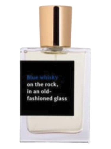 Proad Blue Whisky on the rock, in an old-fashioned glass fragrance bottle