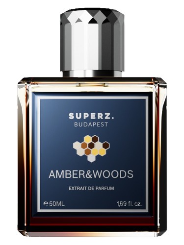 Superz. Amber & Woods fragrance bottle