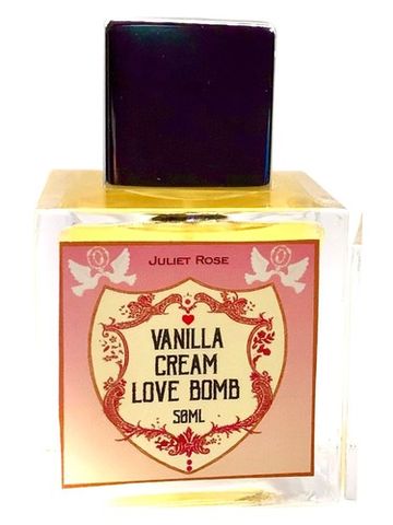 Juliet Rose Vanilla Cream Love Bomb fragrance bottle