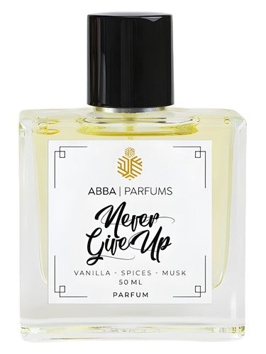 ABBA Parfums Never Give Up fragrance bottle