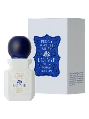 LOIVIE Peony & White Musk Eau de Parfum Roll On fragrance bottle